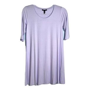 NWT Eileen Fisher Purple Lavender Scoop‎ Neck Tunic Dress Women's Size XXS